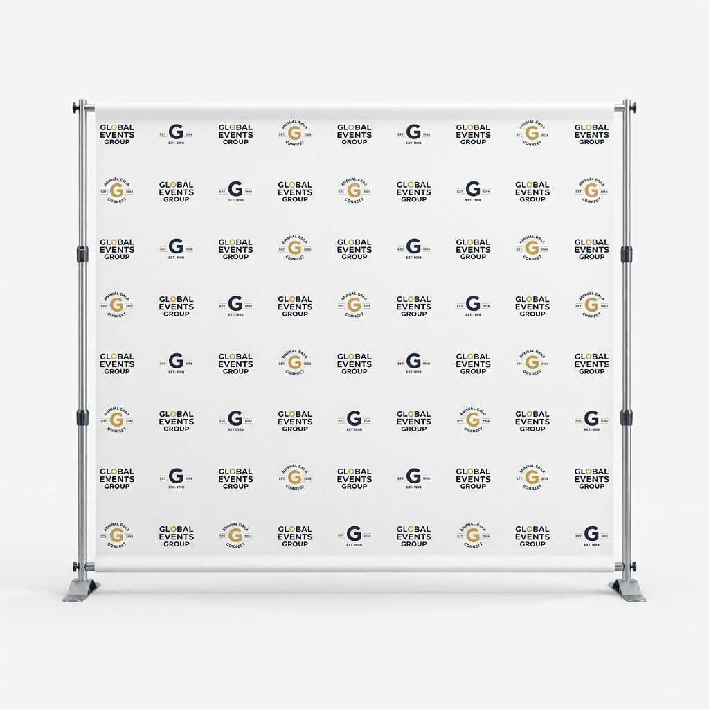Fabric Step and Repeat + Stand + Red Carpet