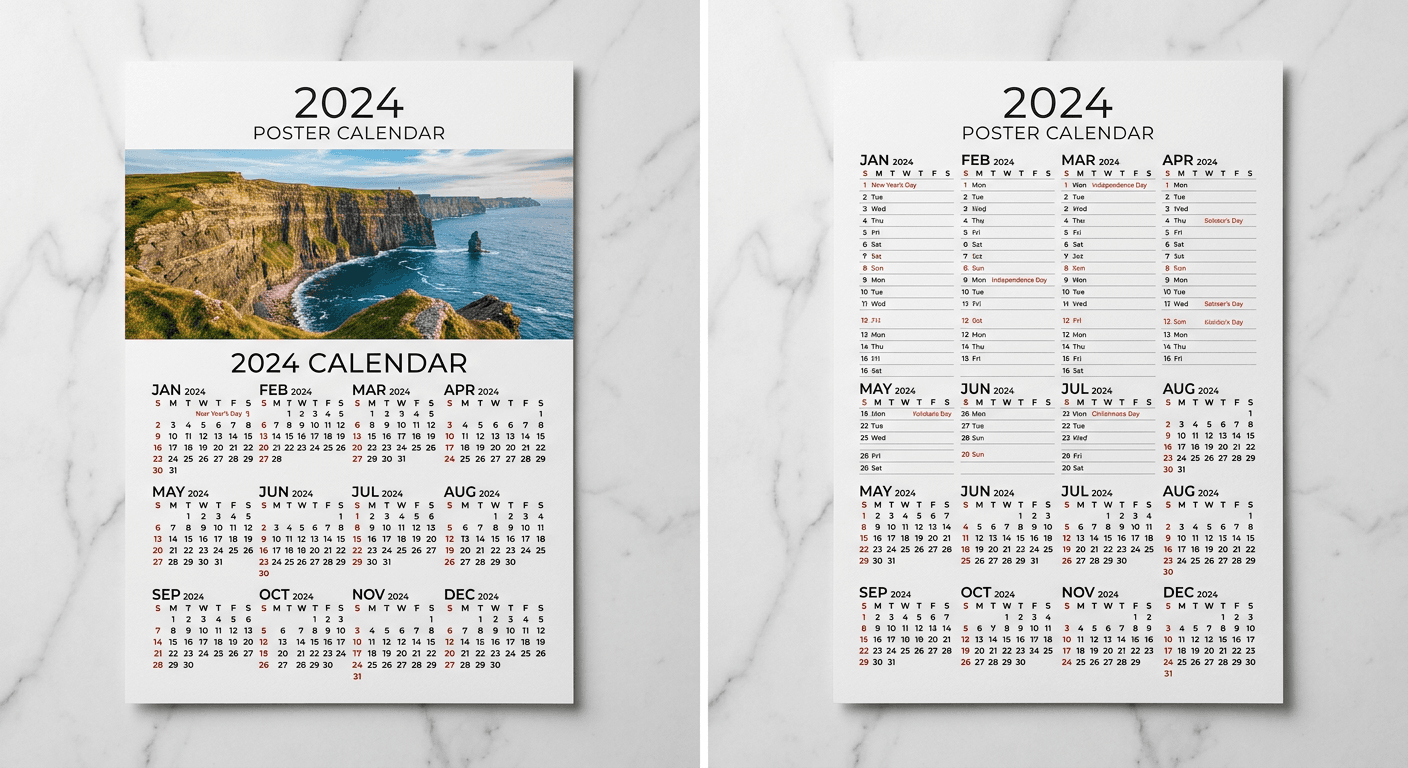 Poster Calendars - 18 x 24"