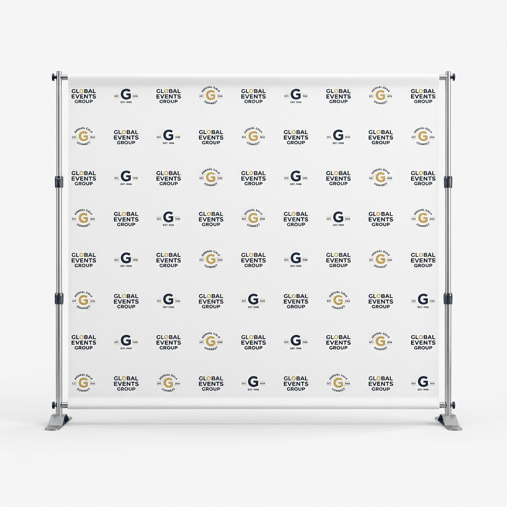 Fabric Step and Repeat + Stand + Red Carpet