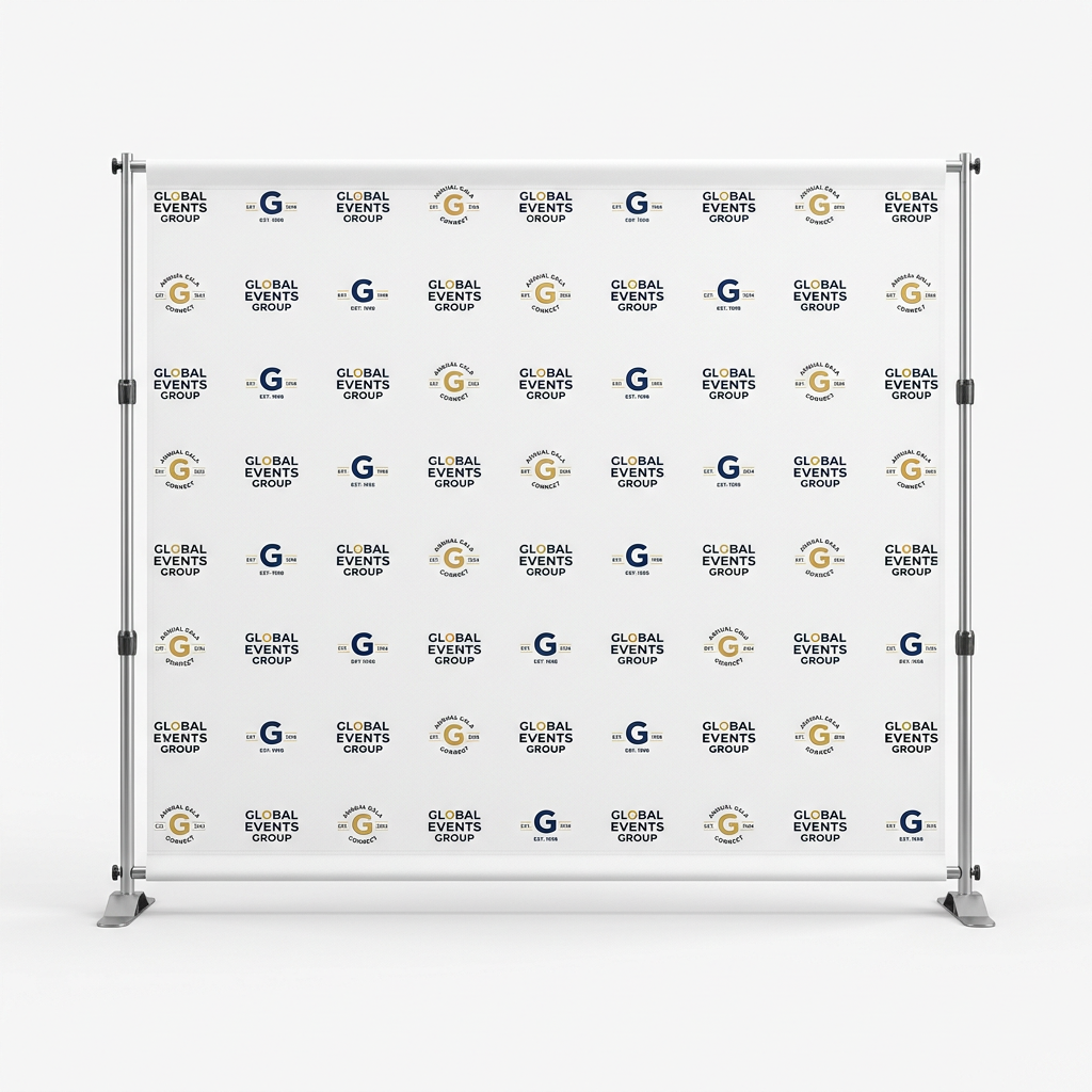 Fabric Step and Repeat + Stand + Red Carpet